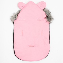 Luxusný zimný fusak s kapucňou s uškami New Baby Alex Wool pink ružová #2