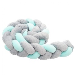 Mantinel do postieľky vrkoč Belisima zamat smotanovo tmavo ružový podľa obrázku #2