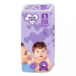 MEGAPACK Detské jednorázové plienky New Love Premium comfort 5 JUNIOR 11-25 kg 5x38 ks biela #1
