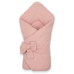 Mušelínová šnurovacia zavinovačka New Baby old pink ružová