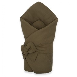 Mušelínová šnurovacia zavinovačka New Baby olive zelená