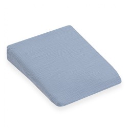 Mušelínový poťah na detský vankúš - klin New Baby STANDARD 30x37cm blue modrá