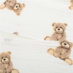 Mušelínový poťah na detský vankúš-klin New Baby STANDARD 59x37cm bear biela #1