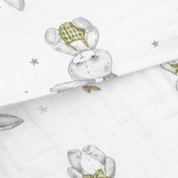 Mušelínový poťah na detský vankúš - klin New Baby STANDARD 59x37cm bunny multicolor #1