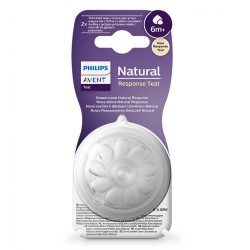 Náhradný cumlík Avent Natural Response 6 na kašu 6 + - 2 ks transparentná #1
