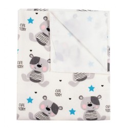 Nepremokavá flanelová podložka New Baby Cute Teddy biela