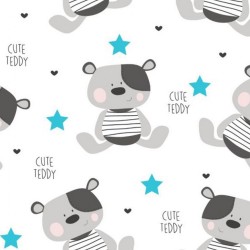 Nepremokavá flanelová podložka New Baby Cute Teddy biela #1