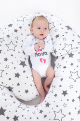 Obliečka na dojčiaci vankúš v tvare C New Baby XL sivý s bodkami #5
