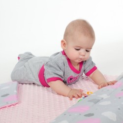 Obojstranný Set z Minky do kočíka New Baby teddy sivý #3