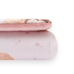 Obojstranný Set z Velvet a bavlny do kočíka New Baby Love Teddy Bear pink ružová #2