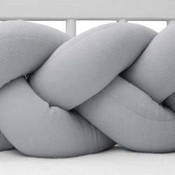 Ochranný mantinel do postieľky vrkoč mušelínový New Baby svetlo sivý #4