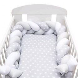Ochranný mantinel do postieľky vrkoč New Baby Hviezdičky sivo-biely #5