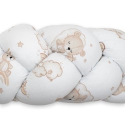 Ochranný mantinel do postieľky vrkoč New Baby Medvedíky biela #1