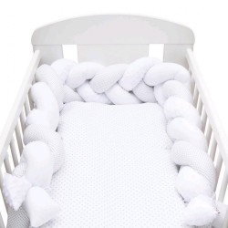 Ochranný mantinel do postieľky vrkoč New Baby Minka a Bodky sivý multicolor #5