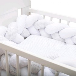Ochranný mantinel do postieľky vrkoč New Baby Minka a Bodky sivý multicolor #6