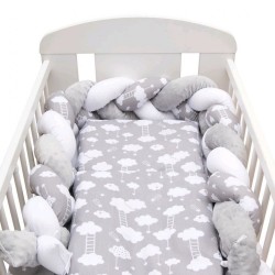 Ochranný mantinel do postieľky vrkoč New Baby Minka a Obláčik sivý multicolor #5