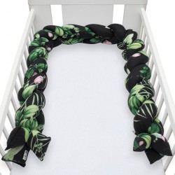 Ochranný mantinel do postieľky vrkoč New Baby Pivonky Čierna