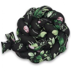 Ochranný mantinel do postieľky vrkoč New Baby Pivonky Čierna #1