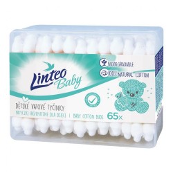 Papierové vatové tyčinky 100% natural Linteo 65 ks v boxe podľa obrázku