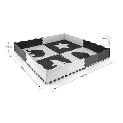 Penové puzzle podložka ohrádka Milly Mally Jolly 2x2 Grey sivá #9