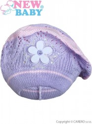 Pletená čiapočka-baret New Baby fialová