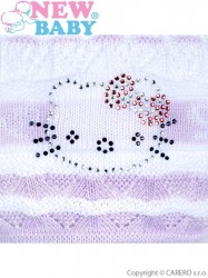 Pletená čiapočka-šatka New Baby mačička fialová #2