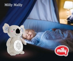 Plyšový zaspávačik koala s projektorom Milly Mally sivá #7