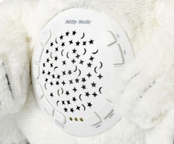 Plyšový zaspávačik medvedík s projektorom Milly Mally biela #2