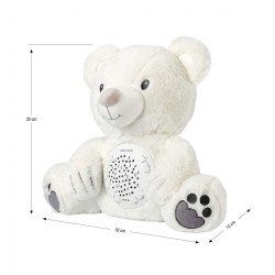 Plyšový zaspávačik medvedík s projektorom Milly Mally biela #3