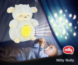 Plyšový zaspávačik ovečka s projektorom Milly Mally biela #6