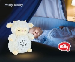 Plyšový zaspávačik ovečka s projektorom Milly Mally biela #7
