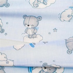 Poťah na detský vankúš - klin New Baby BASIC 30x37cm bear blue modrá #1