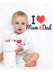 Prebaľovacia podložka New Baby I love Mum and Dad biela 80x50cm #3