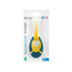 Prvá zubná kefka so silikónovým hryzátkom Akuku zeleno-žltý multicolor #2