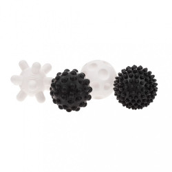 Sada senzorických hračiek Akuku balóniky 4ks 6 cm čiernobiele podľa obrázku #2
