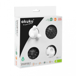 Sada senzorických hračiek Akuku balóniky 4ks 6 cm čiernobiele podľa obrázku #6