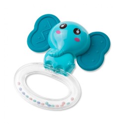 Silikónové hryzátko s hrkálkou  Akuku Slon multicolor #1