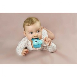 Silikónové hryzátko s hrkálkou  Akuku Slon multicolor #2