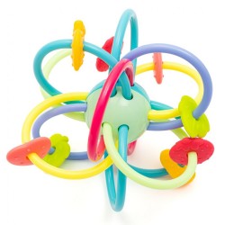Silikónovo-plastové hryzadlo s hrkálkou Baby Mix multicolor #1