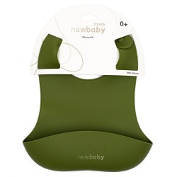 Silikónový podbradník New Baby olivovo zelený #3