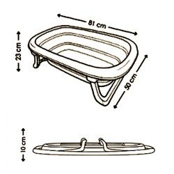 Skladacia plastová vanička Tega Baby grey sivá #1
