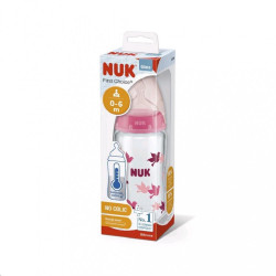 Sklenená dojčenská fľaša NUK First Choice s kontrolou teploty 240 ml ružová #2