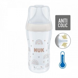 Sklenená dojčenská fľaša NUK Perfect Match Temperature Control 230 ml béžová