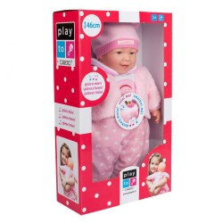 Slovensky hovoriaca a spievajúca detská bábika PlayTo Kristínka 46 cm ružová #1