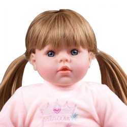 Slovensky hovoriaca a spievajúca detská bábika PlayTo Nina 46 cm sivá #2