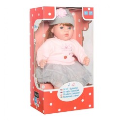 Slovensky hovoriaca a spievajúca detská bábika PlayTo Nina 46 cm sivá #6
