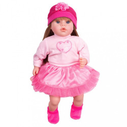 Slovensky hovoriaca a spievajúca detská bábika PlayTo Tina 46 cm ružová #1