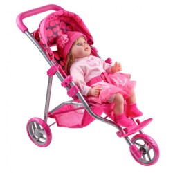 Športový kočík pre bábiky PlayTo Olivie ružový podľa obrázku #2