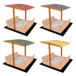 Strieška pre detské drevené pieskovisko Baby Mix 120x120 cm červeno-biela #2