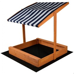Strieška pre detské drevené pieskovisko Baby Mix 120x120 cm modré-biela #2